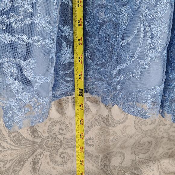 Speechless empire waist rhinestone embellished Prom formal lace dress Sz 3 Blue - Picture 7 of 11